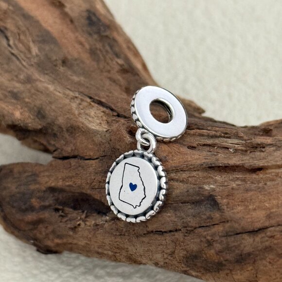 Pandora USA Chicago Map Travel S925 Silver Dangle Charm - Picture 3 of 4